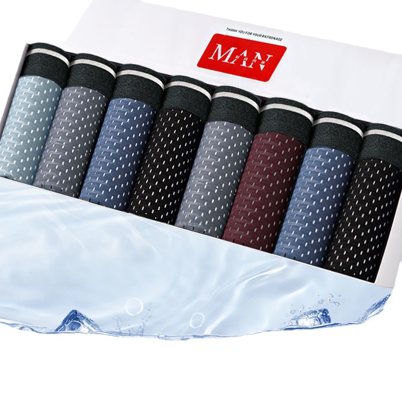 8pcs/Lot Men's Panties Ice Sil - Boxer Shorts Modal ulasan dan harga