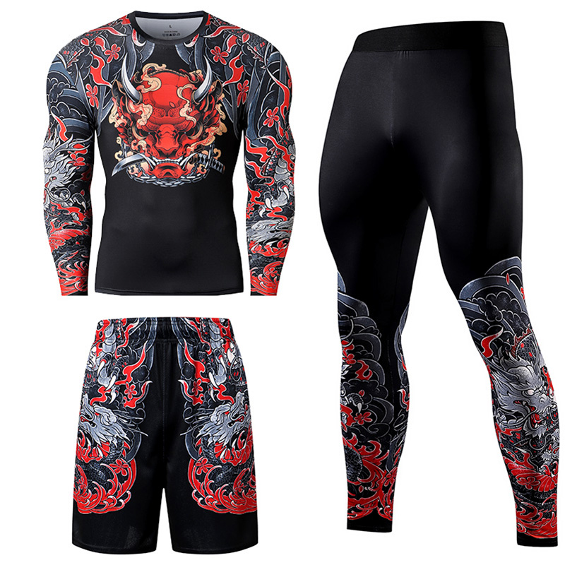 2/3PCS Men Jiu jitsu Tracksuit - Compression Long Pant ulasan dan harga