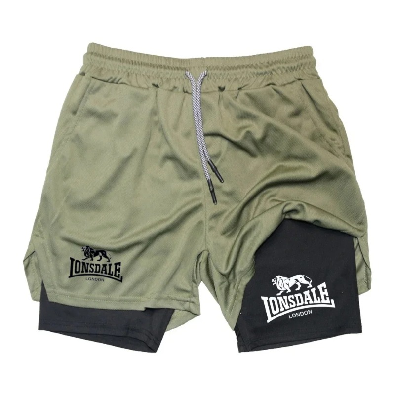 Print 2 in 1 Running Shorts fo - Compression Shorts Athletes ulasan dan harga