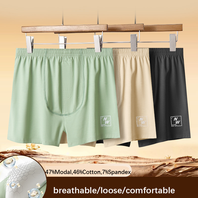 Solid Color Men Underwear Boxe - Boxer Shorts Modal ulasan dan harga