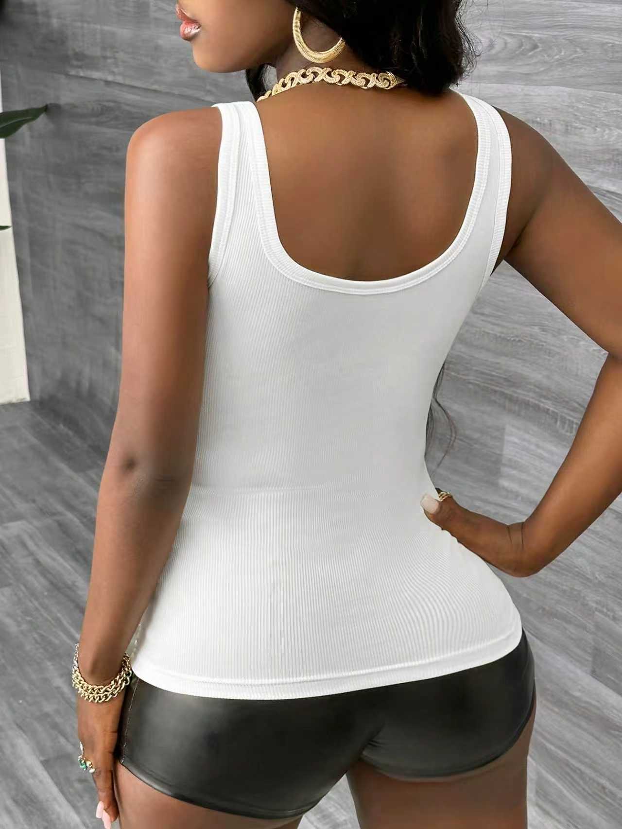 Plus Size 3 Piece V Neck Ribbe - Tank Top Ribbed ulasan dan harga