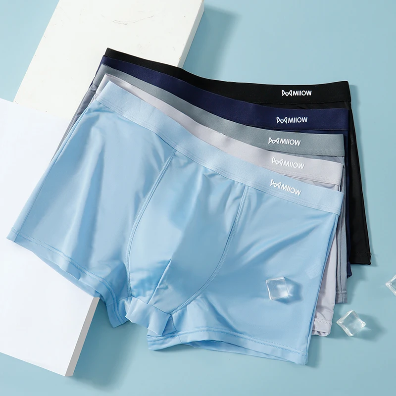 MiiOW 3Pcs Summer Thin Ice Sil - Boxer Shorts Modal ulasan dan harga