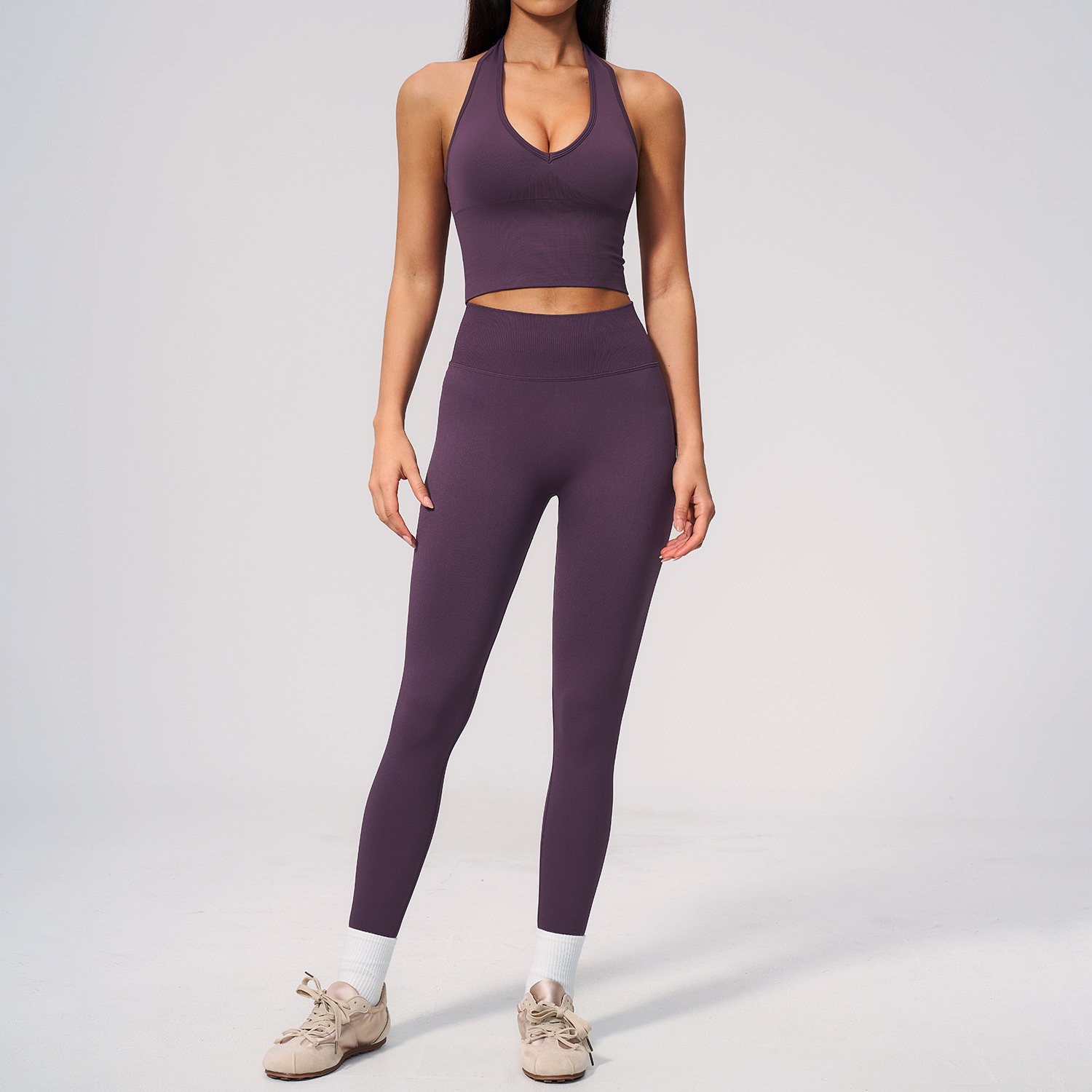Seamless Yoga Suit 2PCS Women  - Compression Shorts Athletes ulasan dan harga