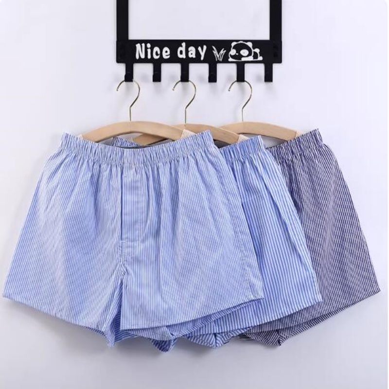 3 pc/lot M-3XL Classic Plaid M - Boxer Brief Pack Cotton ulasan dan harga