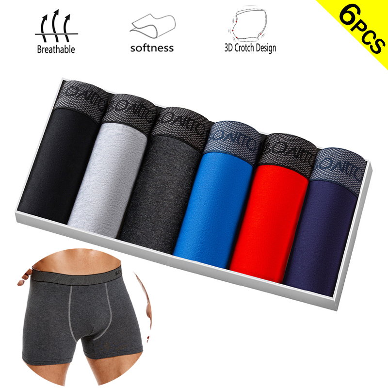 6pcs/pack Boxer Briefs Solid C - Boxer Brief Pack Cotton ulasan dan harga