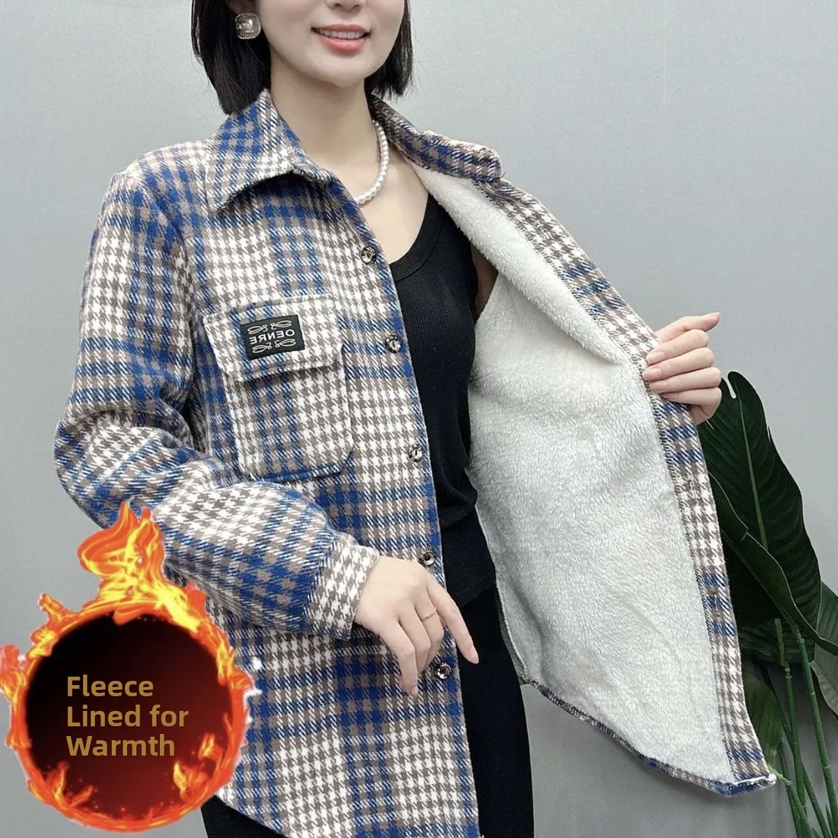 Thickened Fleece Flannel Plaid - Thermal Long John ulasan dan harga
