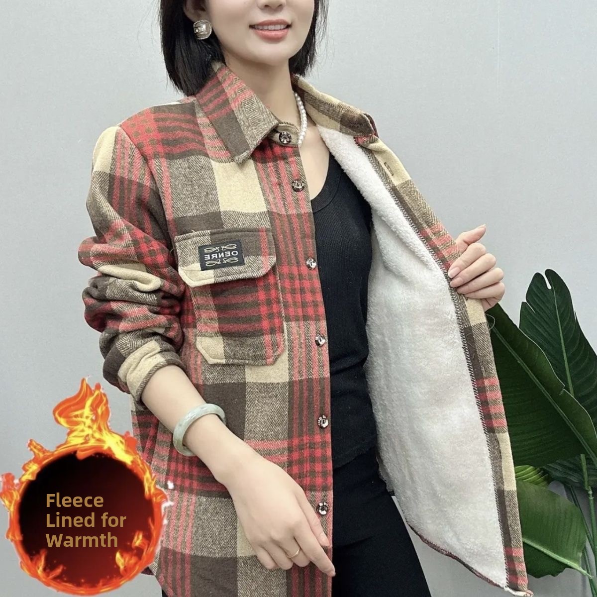 Thickened Fleece Flannel Plaid - Thermal Long John ulasan dan harga
