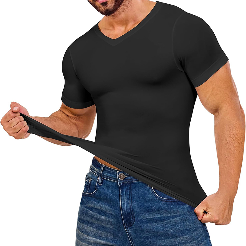 Men V Neck Compression Shirts  - Undershirt Crew Neck ulasan dan harga