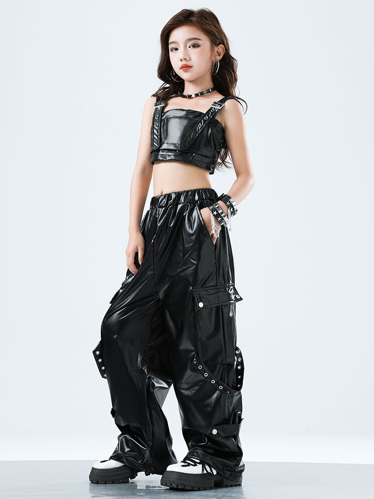 Kid Kpop Hip Hop Clothing Blac - Suspender Tank Top ulasan dan harga