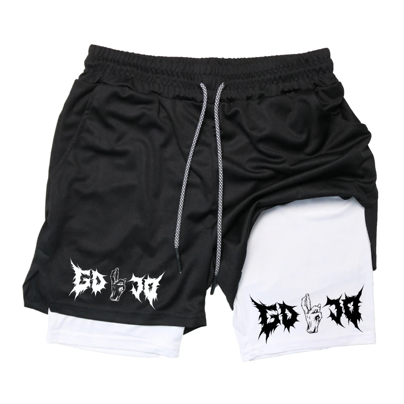 Print 2 in 1 Running Shorts fo - Compression Shorts Athletes ulasan dan harga
